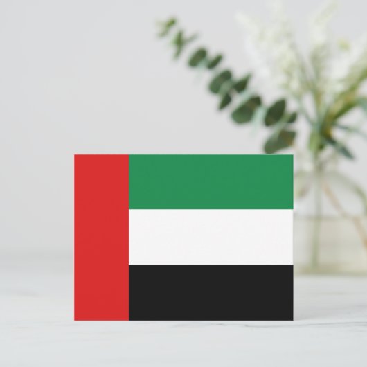 Briefkaart Vlag Verenigde Arabische Emiraten (Staand voorkant)