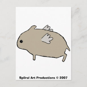 Briefkaart vliegende hamster
