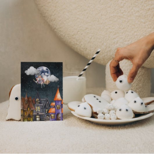 Briefkaart vliegende heks Postkruising