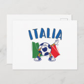 Briefkaart Voetbal vlag Italië (Voorkant / Achterkant)