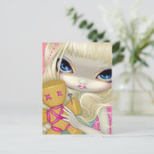 briefkaart "Voodoo in roze" (Staand voorkant)