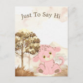 Briefkaart voor aangepaste roze luipaard voor kind (Voorkant)