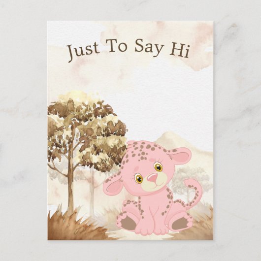 Briefkaart voor aangepaste roze luipaard voor kind (Voorkant)