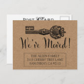 Briefkaart voor bewegende aankondiging -  sleutel (Voorkant / Achterkant)