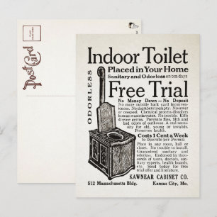 Briefkaart voor binnentoiletreclame