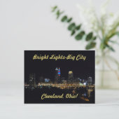 Briefkaart voor Bright Lichten Cleveland Ohio (Staand voorkant)