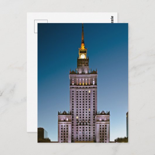 Briefkaart voor cultuur en wetenschap van Warschau (Voorkant / Achterkant)