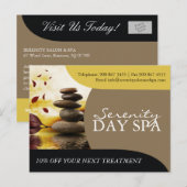 Briefkaart voor de Adverteren van Salon en Spa (Voorkant / Achterkant)