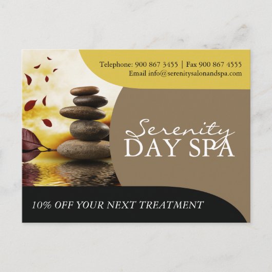 Briefkaart voor de Adverteren van Salon en Spa (Voorkant)