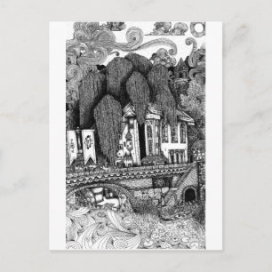 Briefkaart voor de afbeelding van de tempelpen en