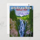 Briefkaart voor de binnenwaterval van Rainier (Voorkant / Achterkant)