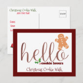 Briefkaart voor de uitnodiging voor kerstkoekjes W (Voorkant / Achterkant)