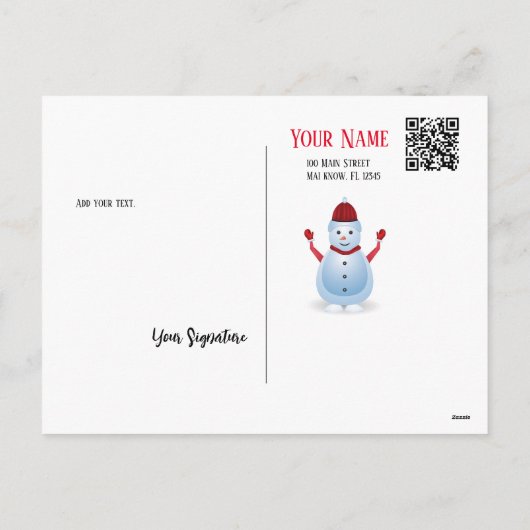 Briefkaart voor de winter van Kerstmis (Achterkant)