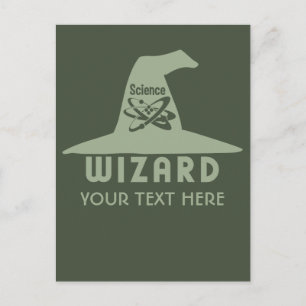 Briefkaart voor de wizard Wetenschap