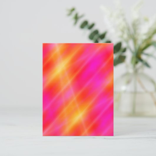 Briefkaart voor digitale ruimtekunst - Roze / Oran (Staand voorkant)