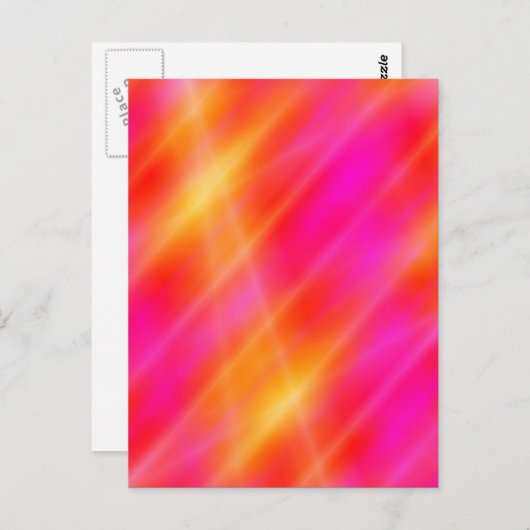 Briefkaart voor digitale ruimtekunst - Roze / Oran (Voorkant / Achterkant)