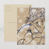 Briefkaart voor dolfijnvriendelijk dolfijn (Voorkant / Achterkant)