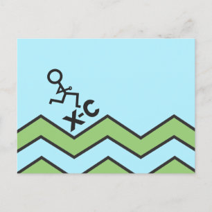 Briefkaart voor dwars-land XC-draaiende afbeelding