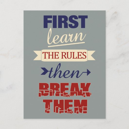 Briefkaart voor het overtreden van regels (Voorkant)