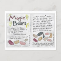 Briefkaart voor het recept voor magere bonen