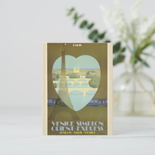 Briefkaart voor het reizen van het hart van Parijs (Staand voorkant)