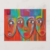 Briefkaart voor het schilderen van Afrikaanse vrou (Voorkant)