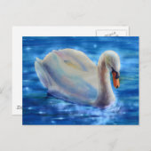 Briefkaart voor het schilderen van witte zwanen wa (Voorkant / Achterkant)