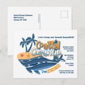 Briefkaart voor het schoonmaken van de kust (Voorkant / Achterkant)