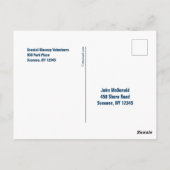 Briefkaart voor het schoonmaken van de kust (Achterkant)