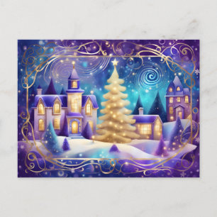 briefkaart voor het stadhuis van kerst