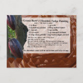 Briefkaart voor het verkrijgen van Chocolade Fudge (Voorkant)