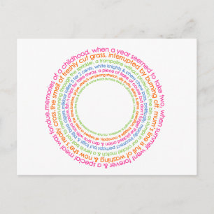 briefkaart voor jeugdherinneringen