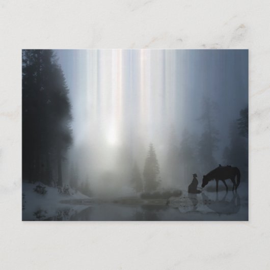 Briefkaart voor kerst van de cowboykerk (Voorkant)