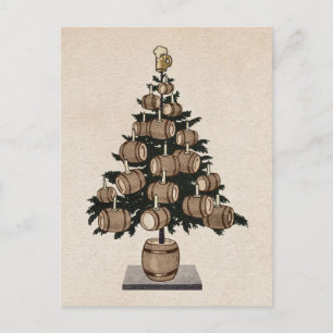Briefkaart voor kerstbomen voor bier