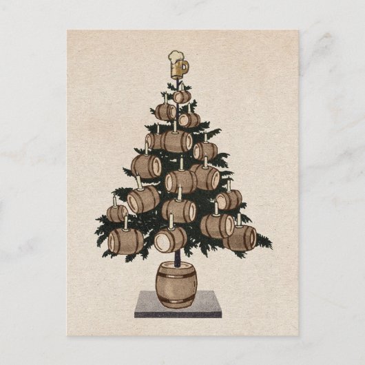 Briefkaart voor kerstbomen voor bier (Voorkant)