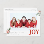 Briefkaart voor kerstfeestdag Joy Foto Greeting 3 (Voorkant / Achterkant)