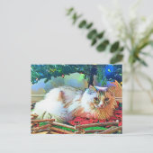 briefkaart voor kerstkatten (Staand voorkant)