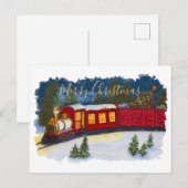 Briefkaart voor kerstmagische  roodstaaftreinen (Voorkant / Achterkant)