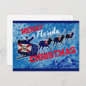 Briefkaart voor kerstmis van Merry Florida (Voorkant / Achterkant)