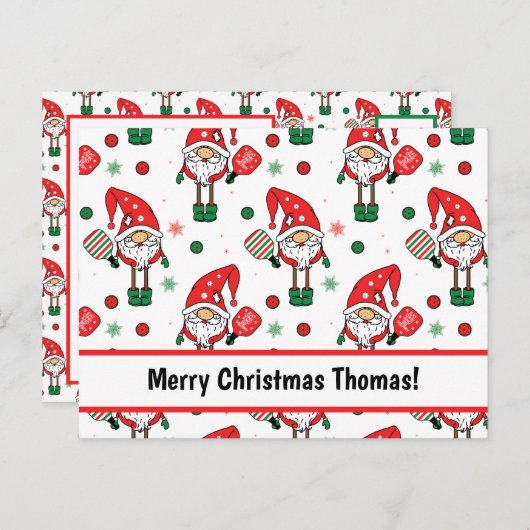 Briefkaart voor kerstpekelbal (Voorkant / Achterkant)