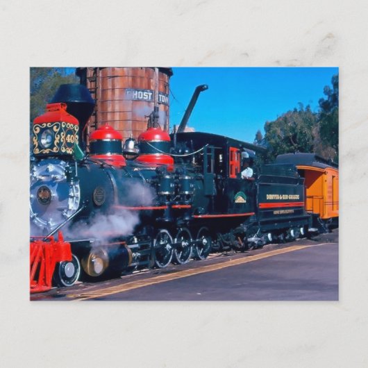 Briefkaart voor kleurrijke treinen (Voorkant)