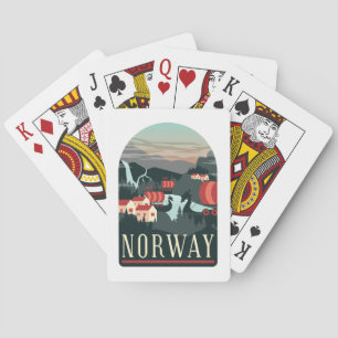 Briefkaart voor landschapsreizen pokerkaarten