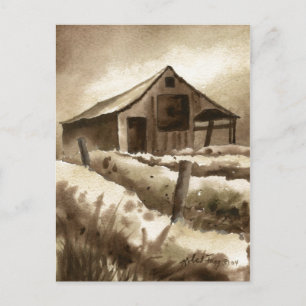 briefkaart voor landwegen "Barn in Browns"