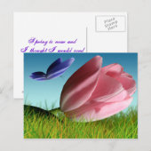 Briefkaart voor lentes en vlinders (Voorkant / Achterkant)
