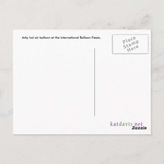 Briefkaart voor luchtballonnetjes (Achterkant)