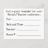 Briefkaart voor moederdocent-conferentie Chalkboar (Achterkant)