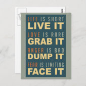 briefkaart voor motivatie levensadvies (Voorkant / Achterkant)