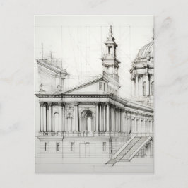 Briefkaart voor neoklassieke architectuur