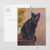 briefkaart voor 'nieuwsgierige keuken' met zwarte  (Voorkant / Achterkant)