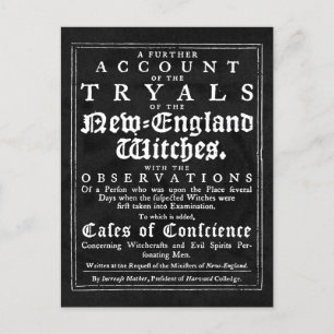 Briefkaart voor oude salem-heks